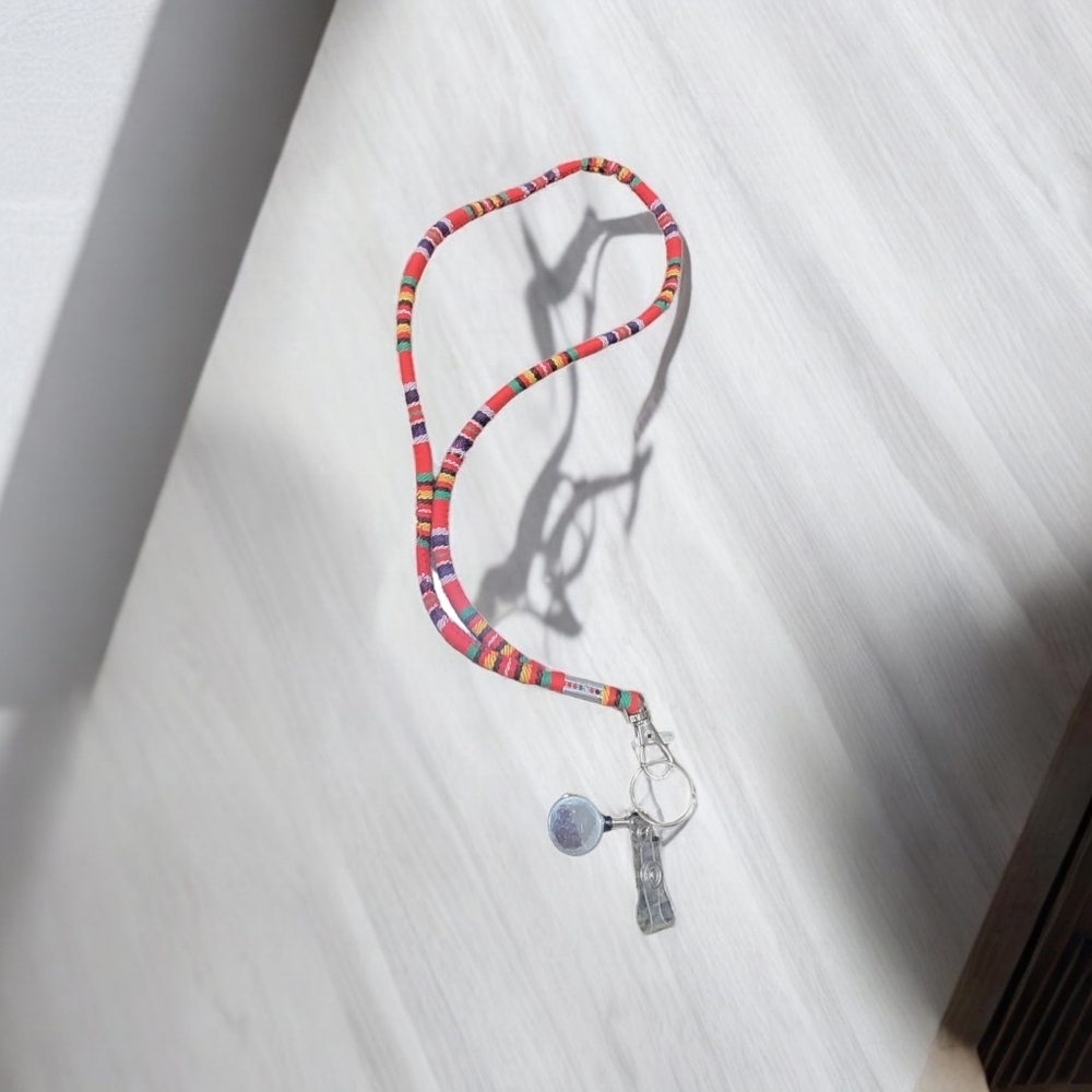 Red multi color Lanyard